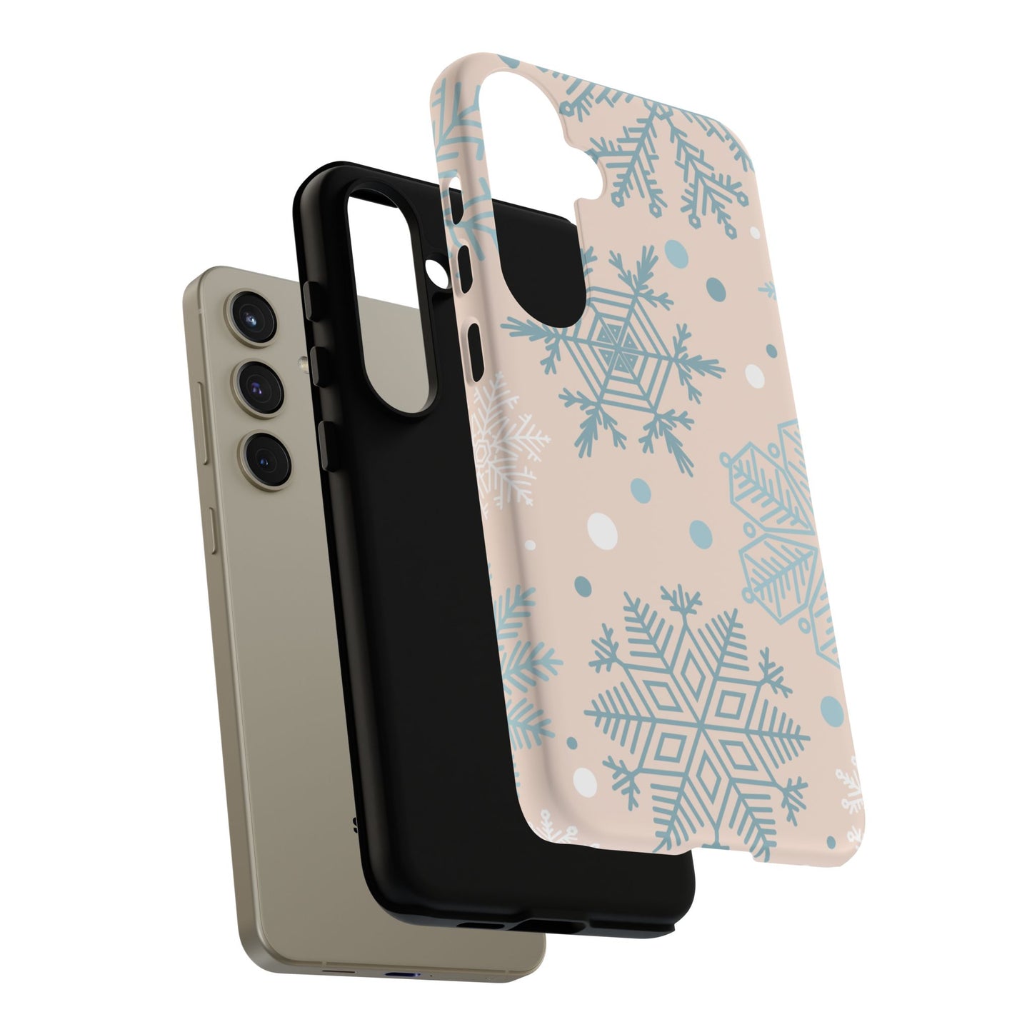 Winter Snowflakes Samsung Galaxy Case – Shockproof, Smooth Matte Finish, Dual-Layer Protection