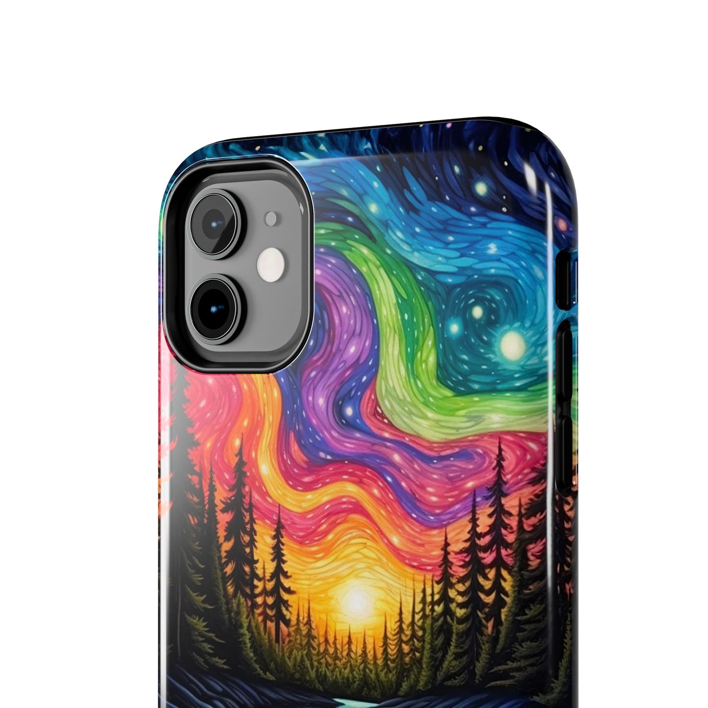 Celestial Nightscape iPhone Case – Vibrant River and Starry Sky Design