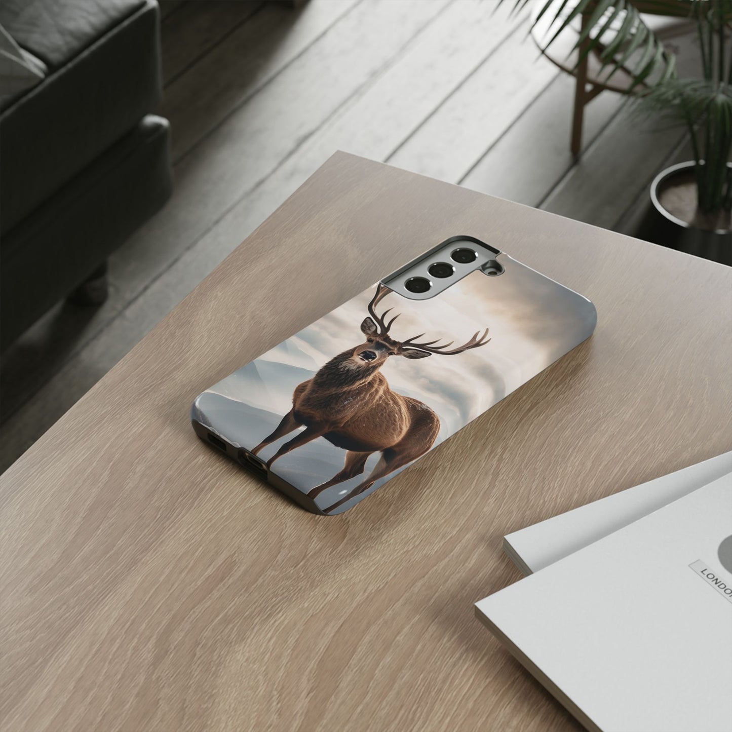 Alpine Majesty: Stag in Snow – Samsung Galaxy Case