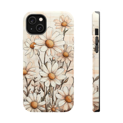 Pastel Daisy MagSafe iPhone Case - Elegant Floral Protective Cover