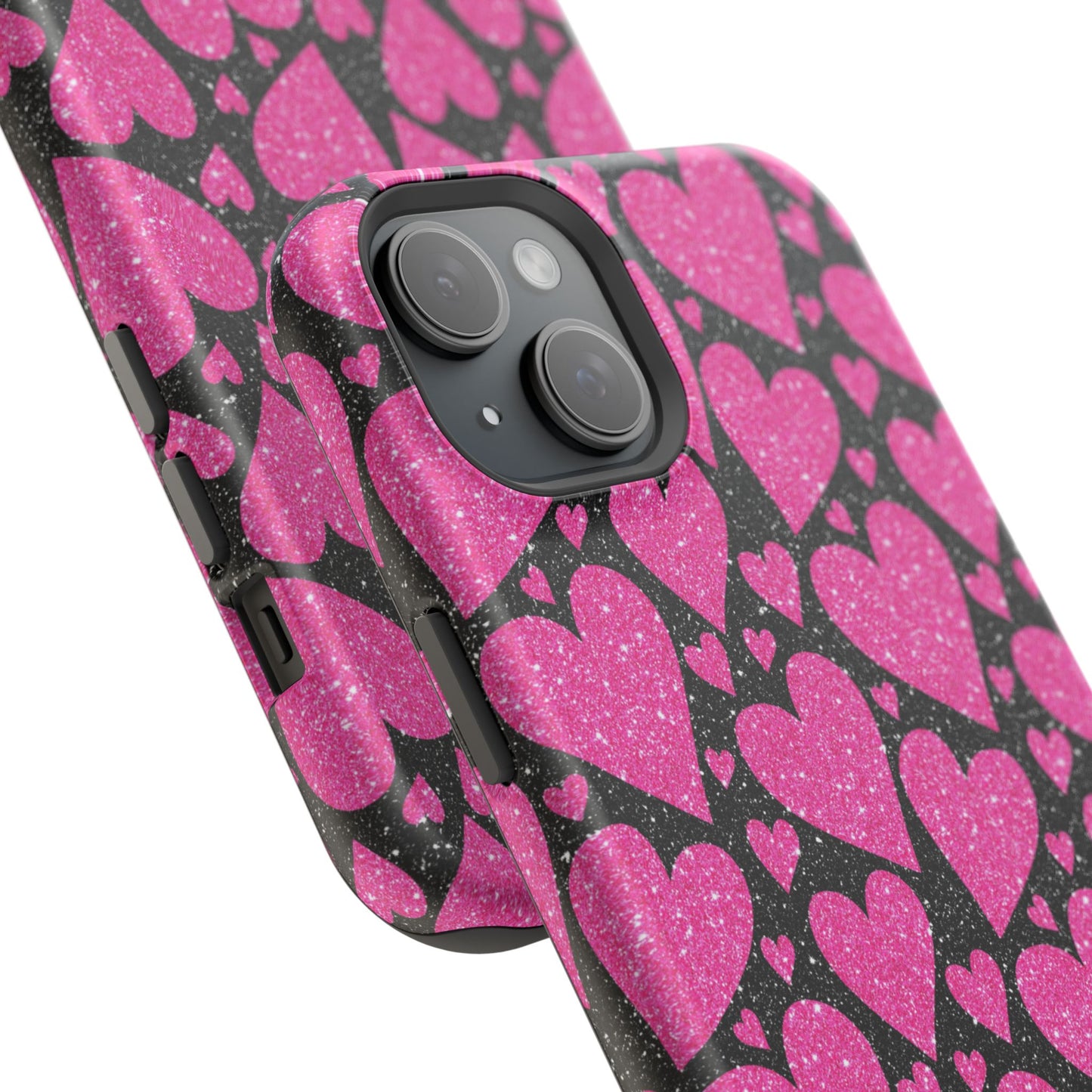 Glitter Hearts MagSafe iPhone Case