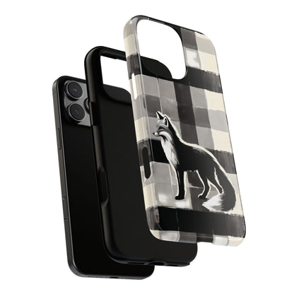 Black White Fox Phone Case - Monochrome Mystique