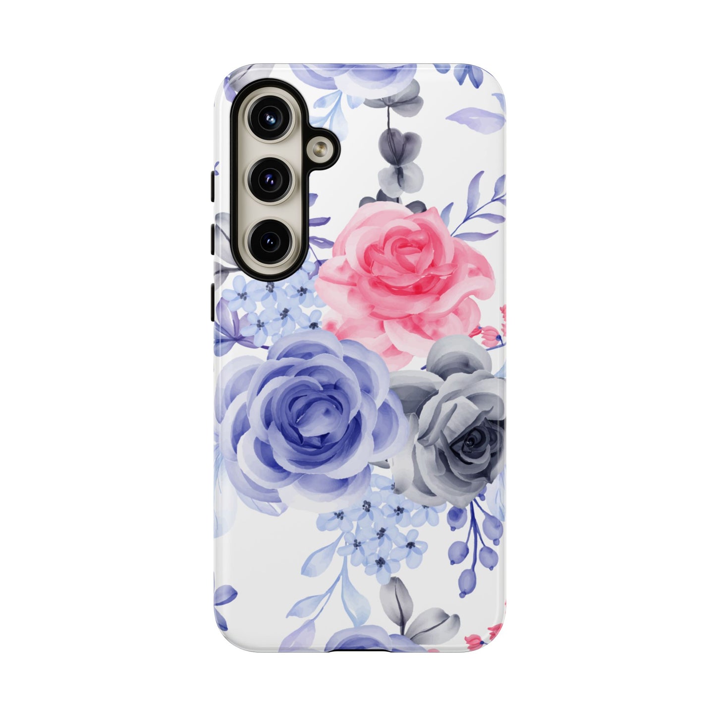 Elegant Blue Floral Watercolor Design – Samsung Galaxy Case