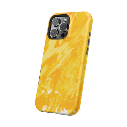 Luxe Yellow Marble MagSafe iPhone Case – Bold Golden Elegance with Magnetic Precision