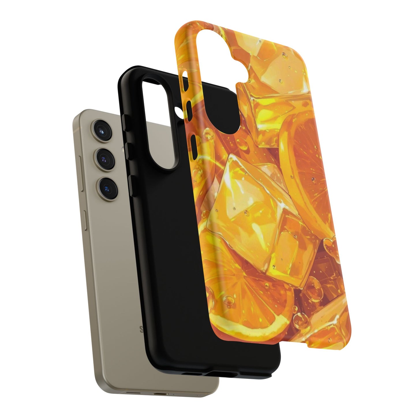 Citrus Splash Samsung Galaxy  Case – Bright Orange Slices & Ice, Dual-Layer Protection