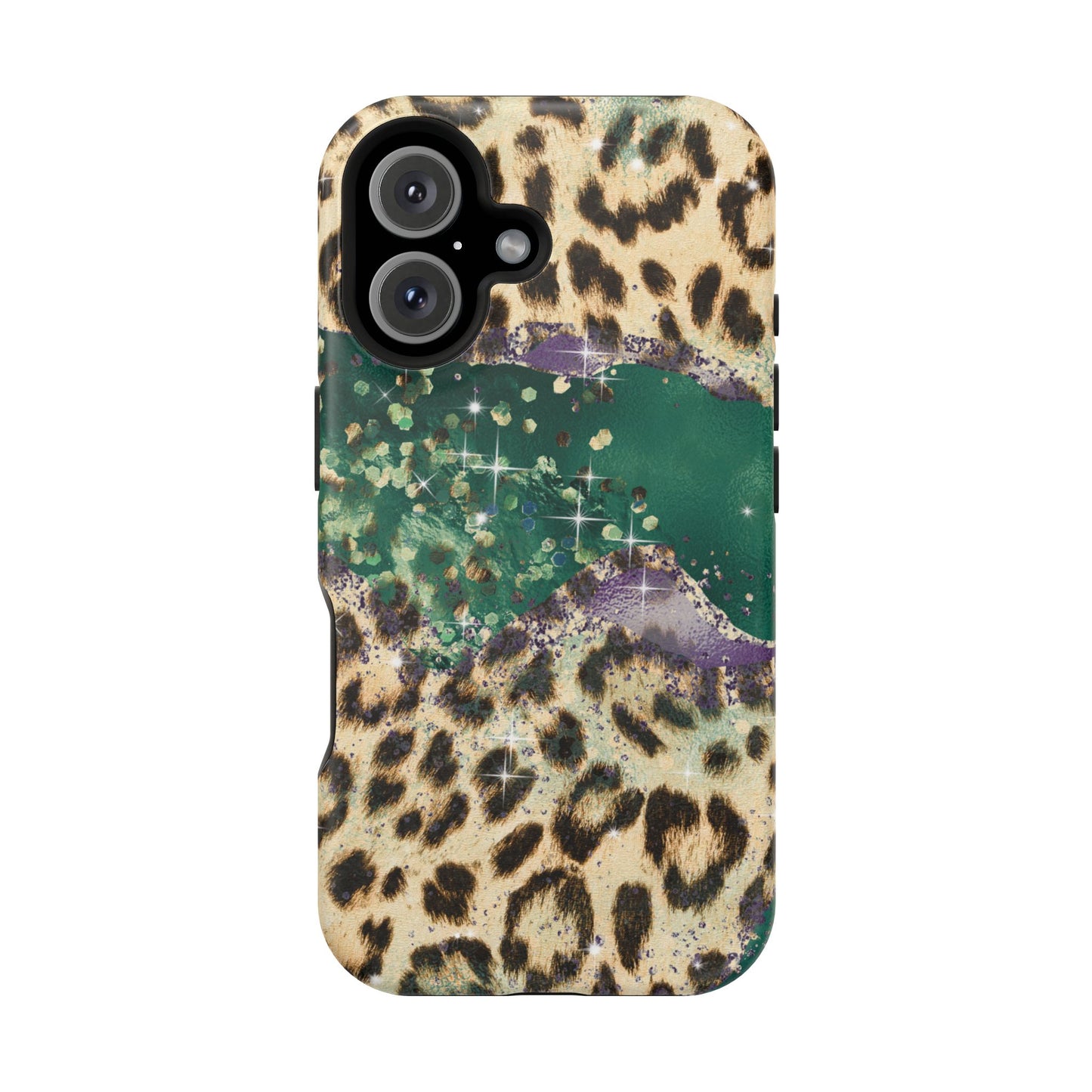 Emerald Glitter Leopard Print - MagSafe iPhone Series Case