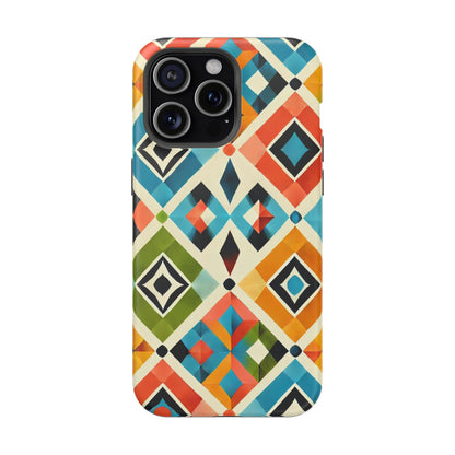 Harlequin Geometric MagSafe iPhone Case - Vibrant Abstract Protective Cover