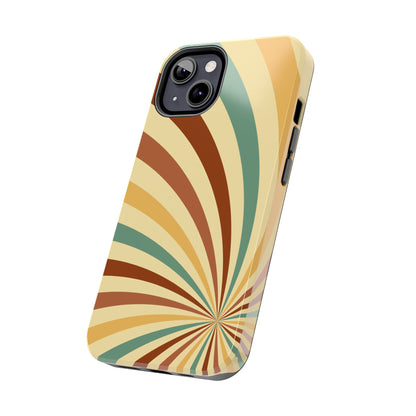 Earthy Retro Swirl iPhone Case – Dual-Layer Protection with 70s-Inspired Earth Tones