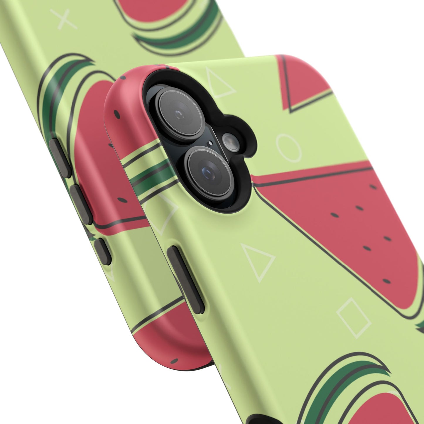 Watermelon Slice MagSafe iPhone Case – Fresh & Fun Design with Retro Geometric Pattern