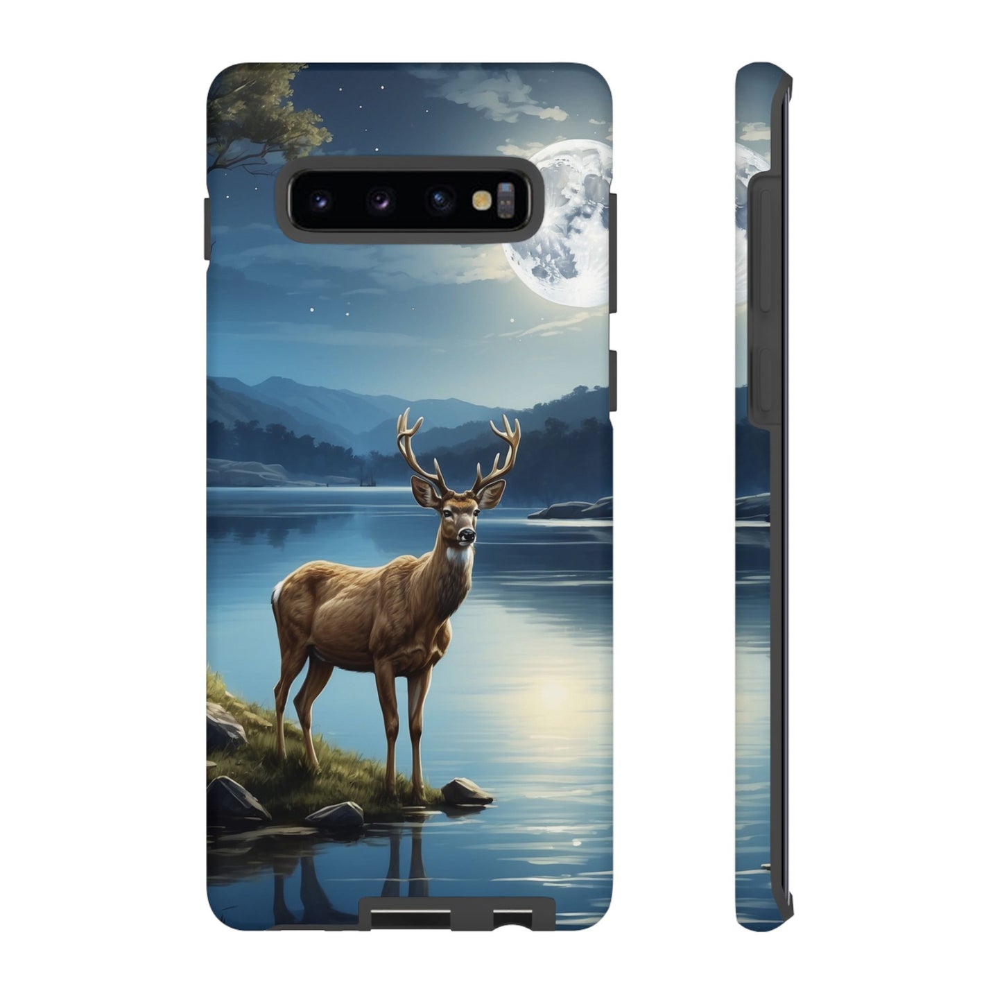 Moonlit Elegance: Stag by the Lake – Samsung Galaxy Case
