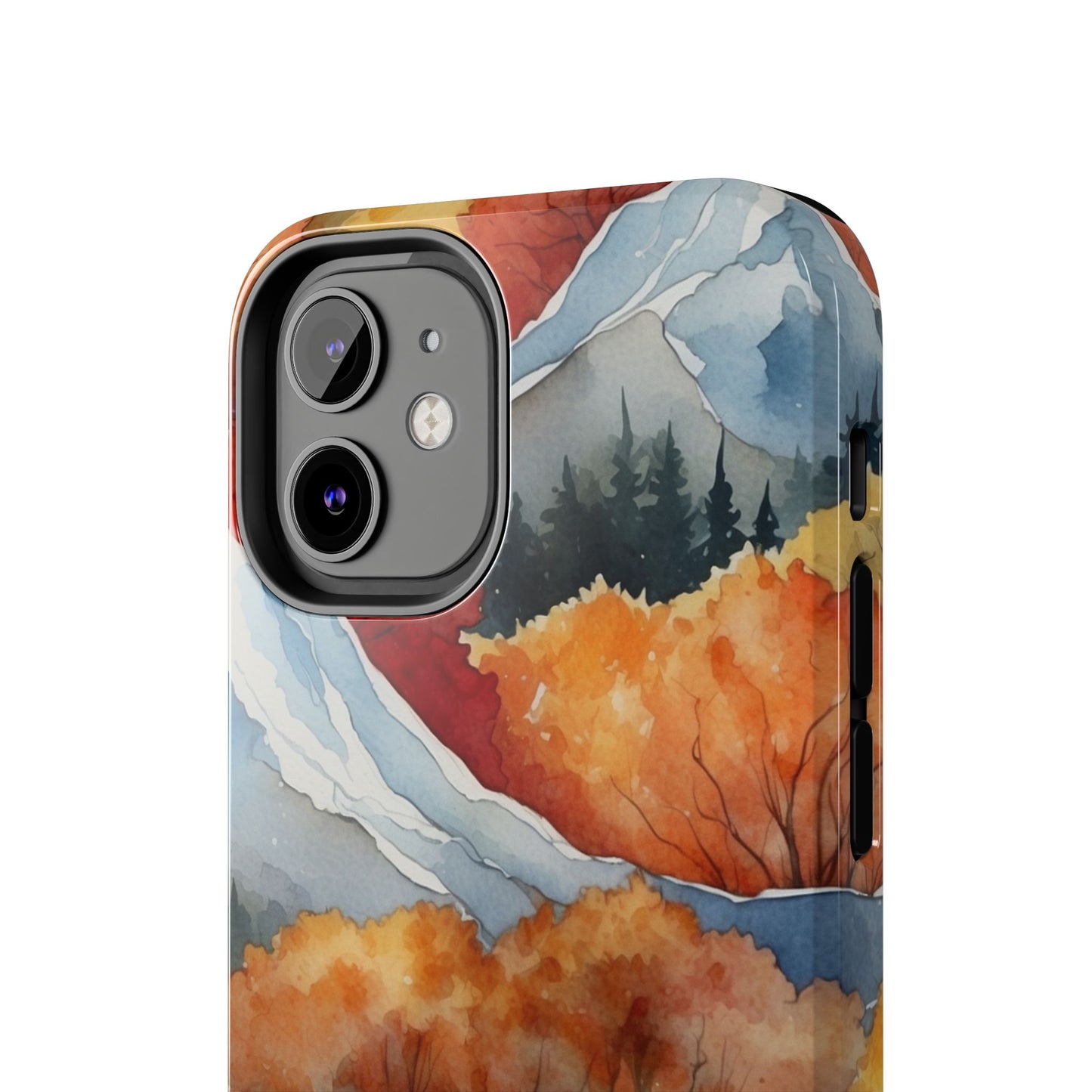 Autumn Mountain Forest Watercolor - iPhone Case