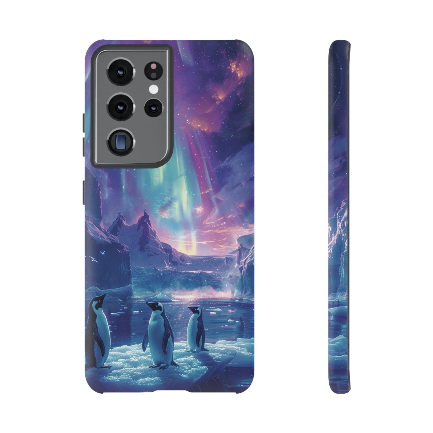 Penguin Parade Northern Lights iPhone Case