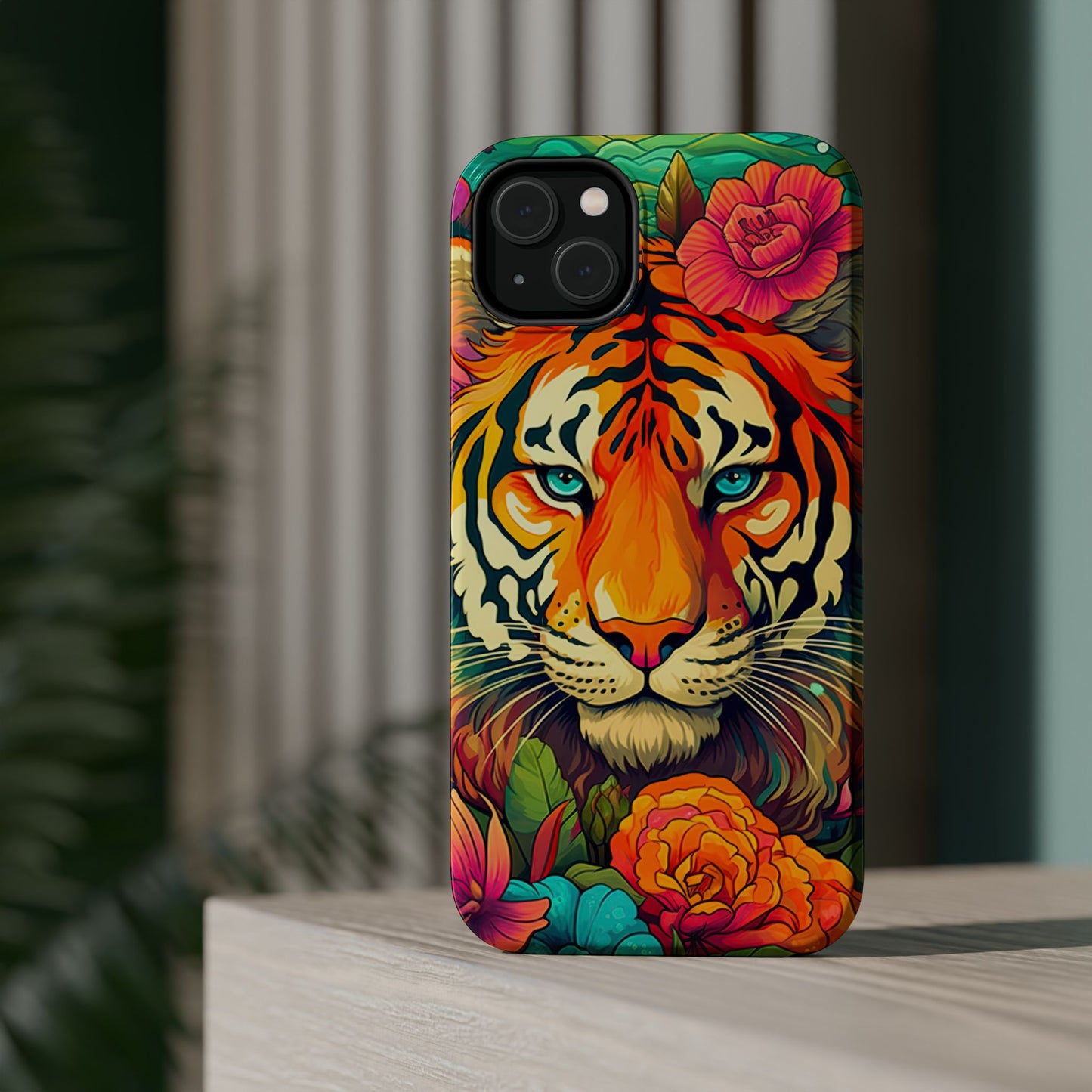 Fierce Rainbow Tiger Art - MagSafe iPhone Case