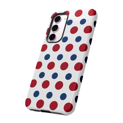 Patriotic Navy, White, and Red Polka Dot Samsung Galaxy Case