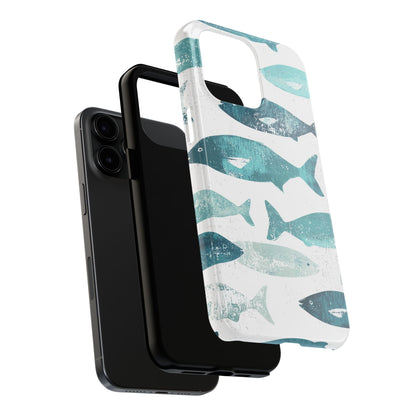 Vintage Blue Fish Print - iPhone Series Case