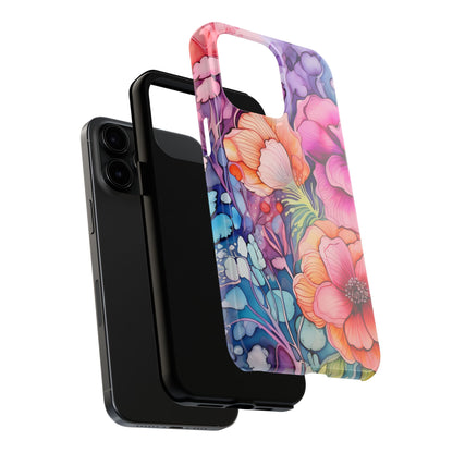 Bright Watercolor Floral Splash iPhone Series Case – Bold Artistic Design