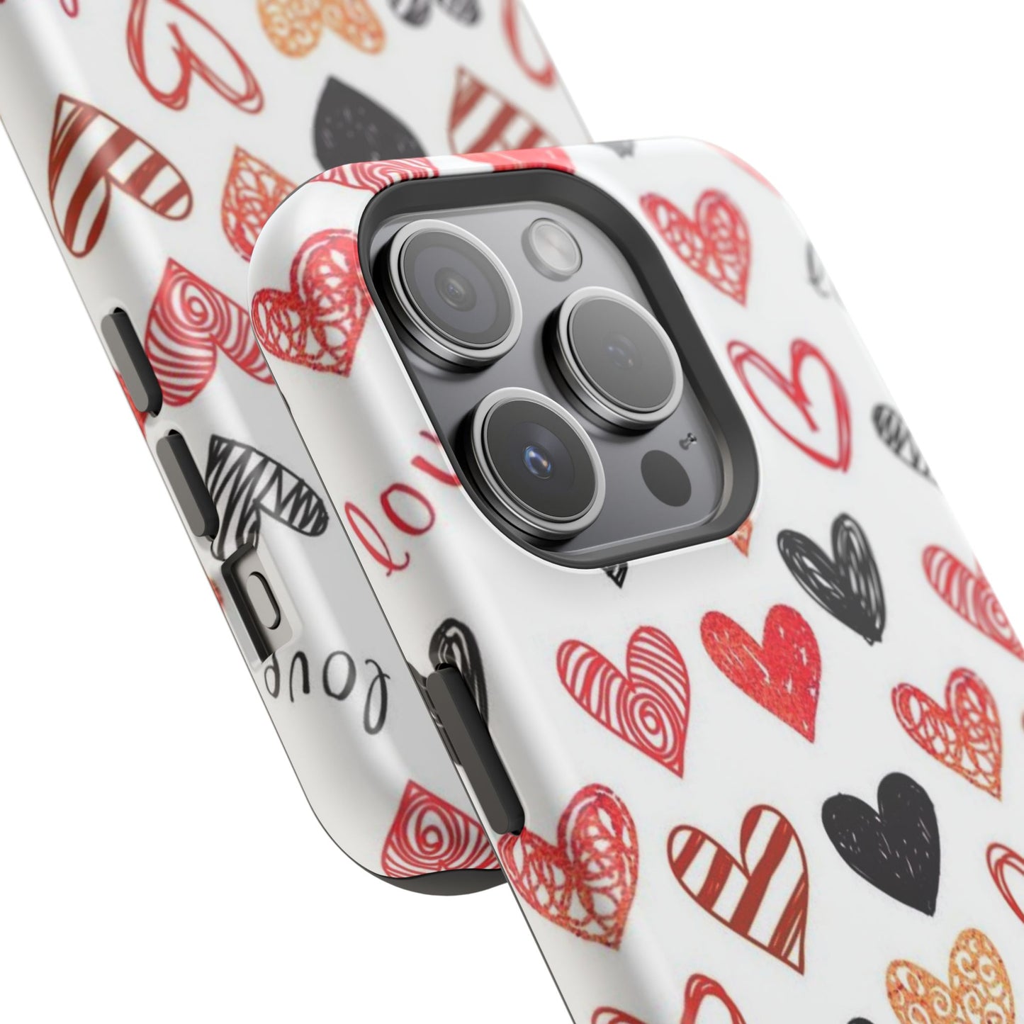 MagSafe Case: Hand-Drawn Hearts & Love