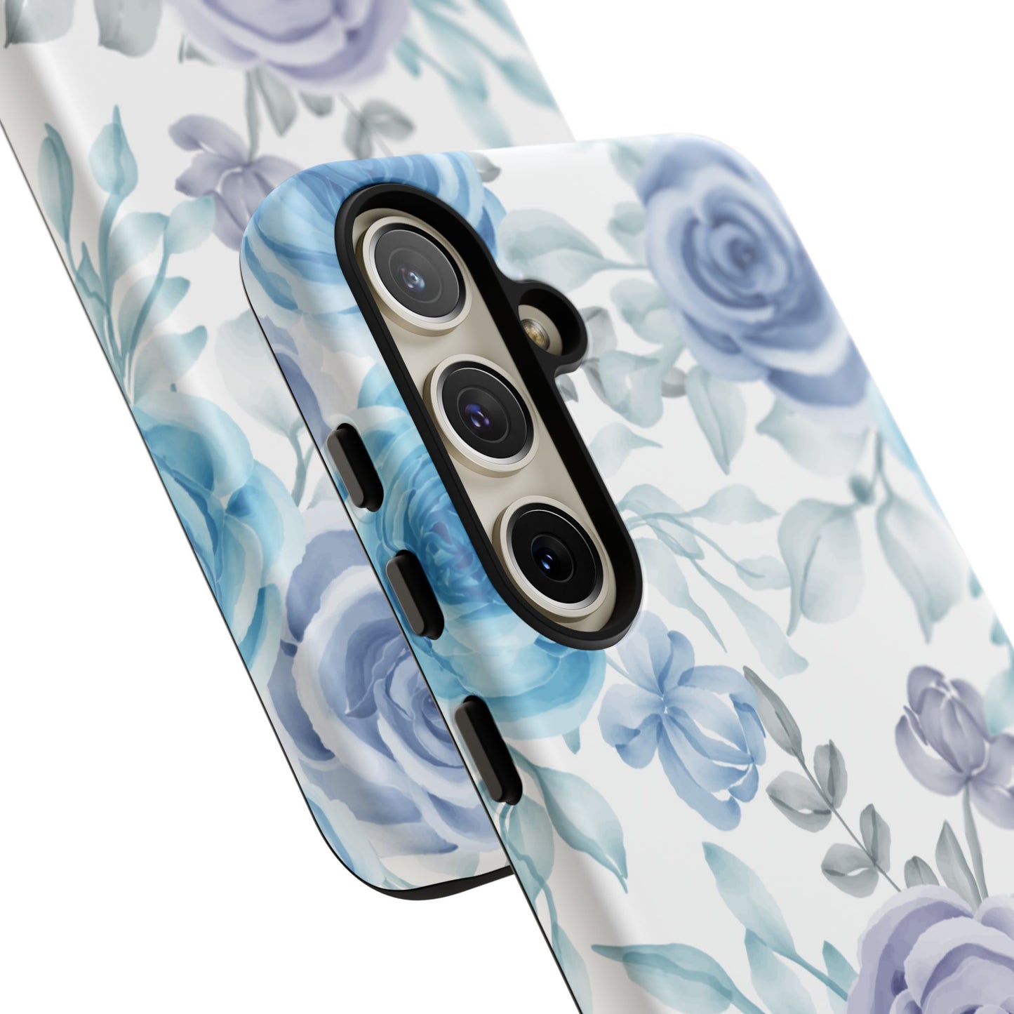 Elegant Blue & Violet Roses Samsung Galaxy Case – Artistic Floral Design for Stylish Protection