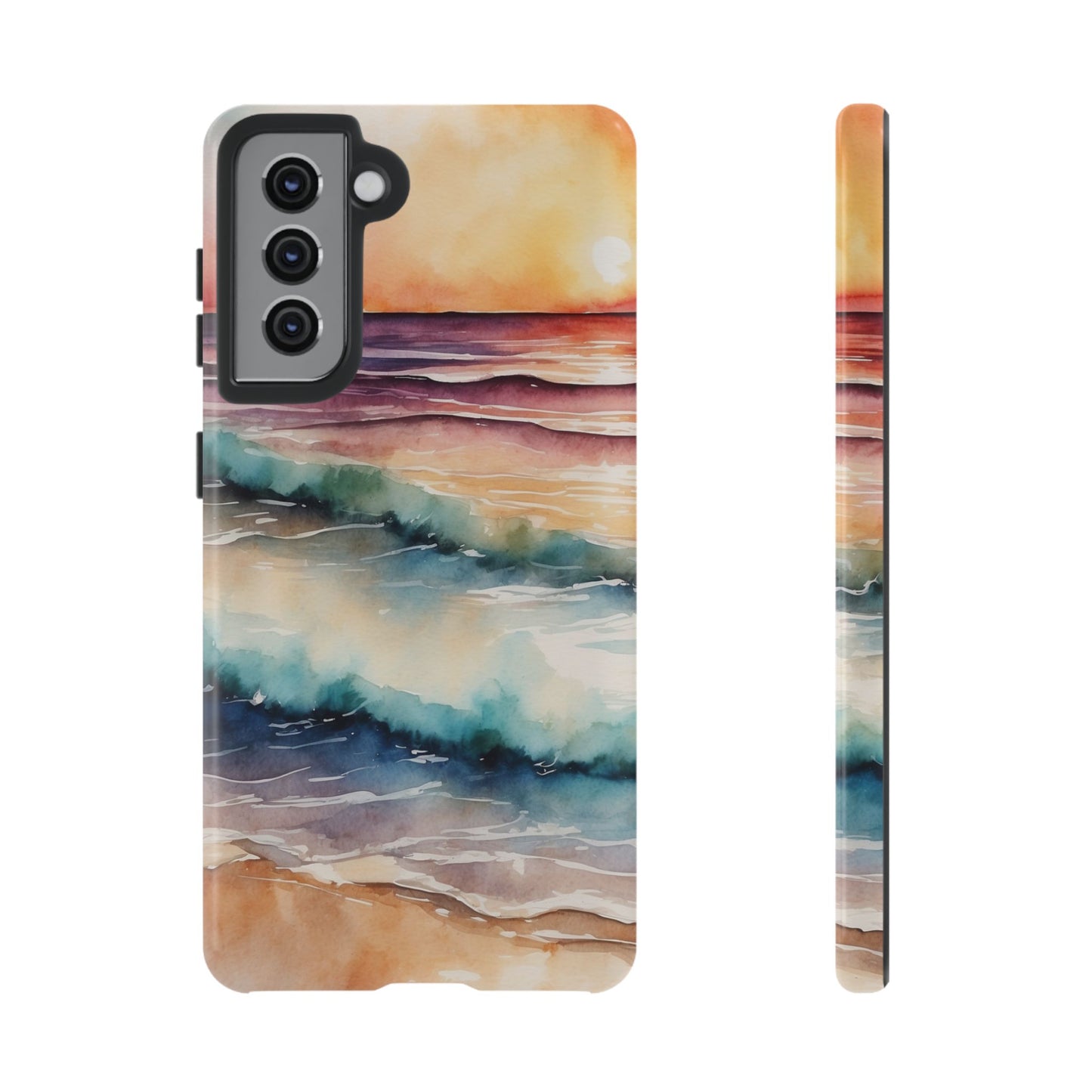 Sunset Waves Samsung Galaxy Case – Vibrant Watercolor Design