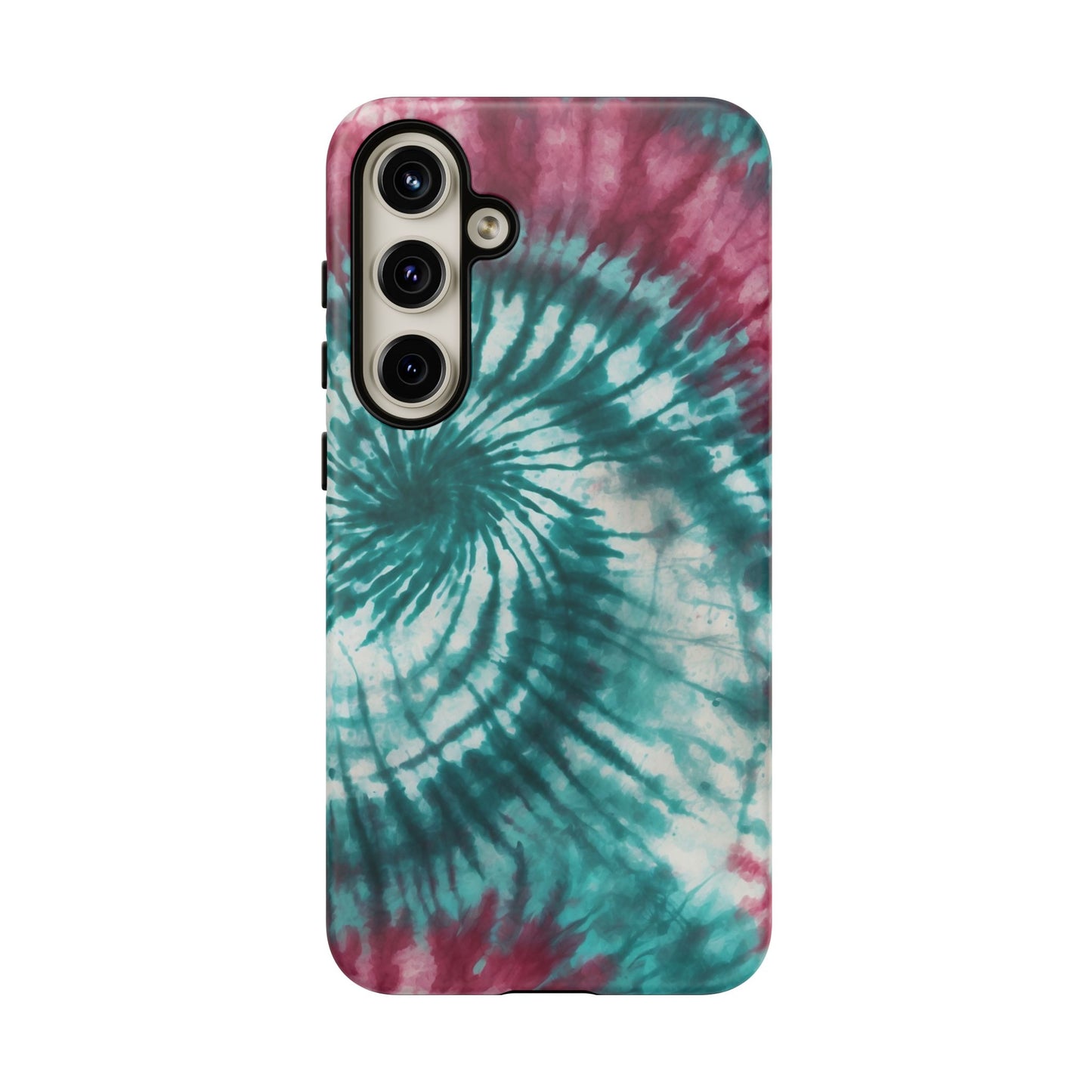 Teal and Pink Spiral Tie-Dye Samsung Galaxy Case – Boho Chic Design