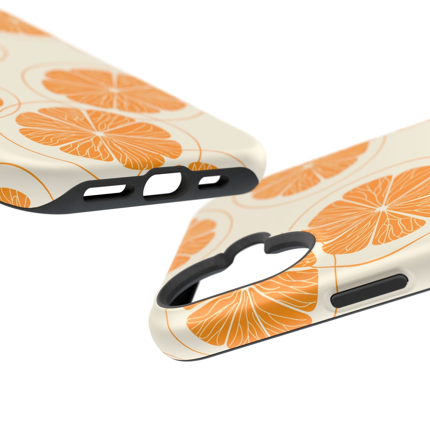 Citrus Burst Pattern Tough MagSafe iPhone Case – Bold Orange Design, Shockproof Protection