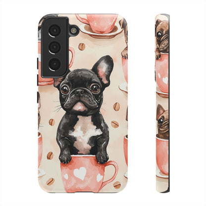 French Bulldog in Coffee Cup  Samsung Galaxy  Case – Cute Dog Art, Shockproof & Slim Design