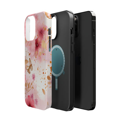 Blush Pink Floral Butterfly - MagSafe iPhone Case