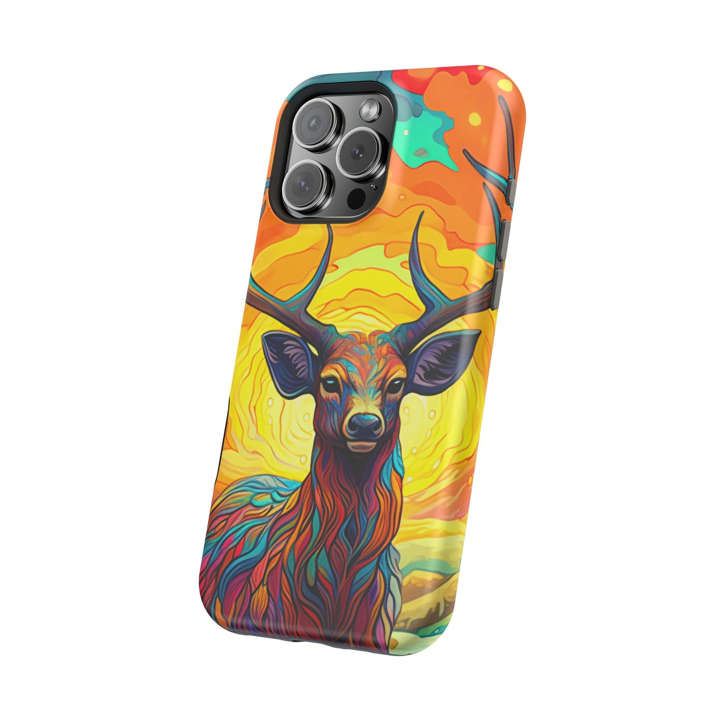 Vibrant Stag in Bloom – MagSafe iPhone Case