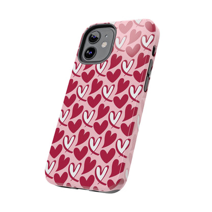 Hand-Drawn Hearts iPhone Case