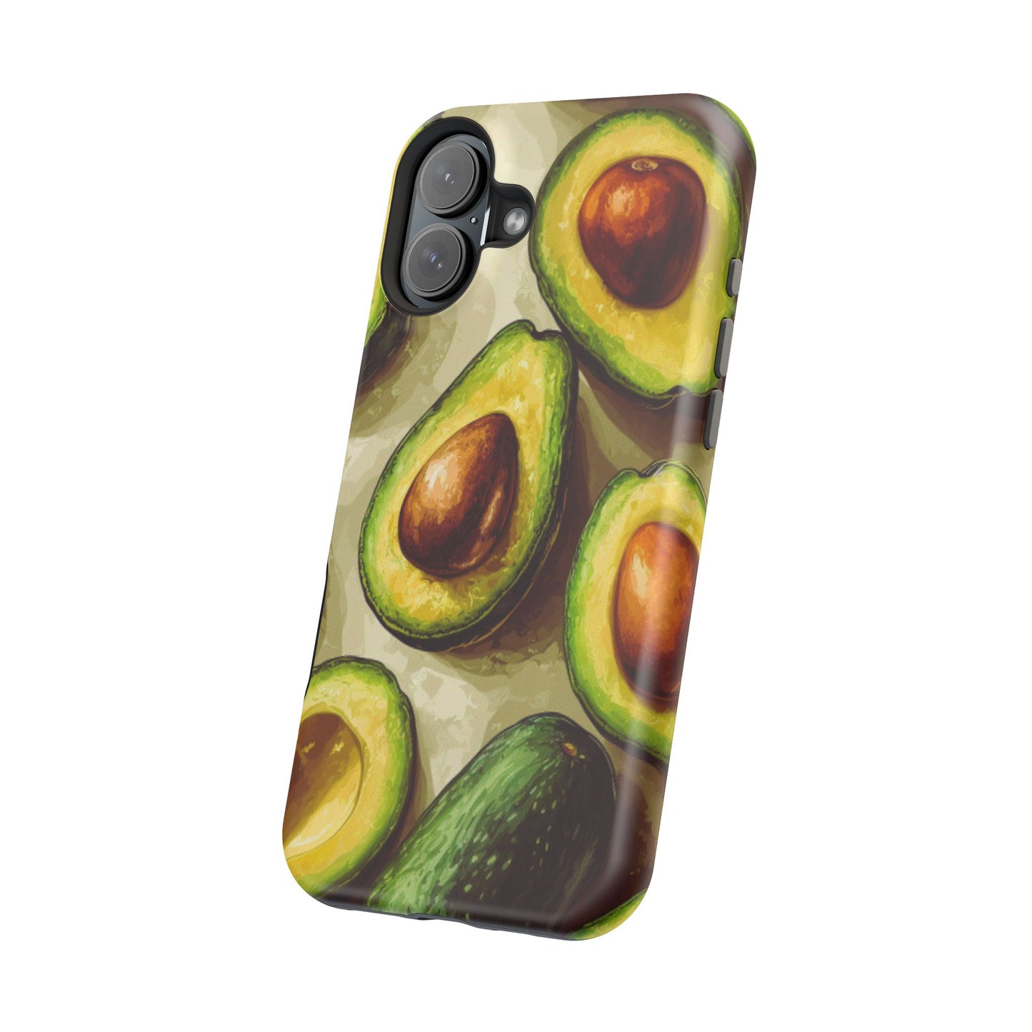 Realistic Avocado MagSafe iPhone Case – Detailed Green Fruit Design, Shockproof Protection