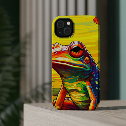 Vibrant Rainbow Frog Design – MagSafe iPhone Case