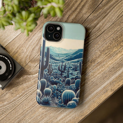 Desert Blues Cactus iPhone Case