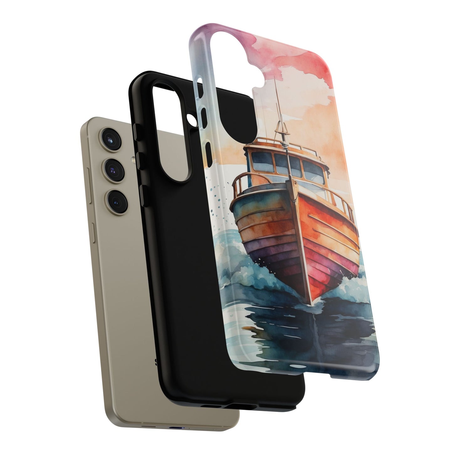 Sunset Sail Watercolor Boat – Samsung Galaxy Series Case