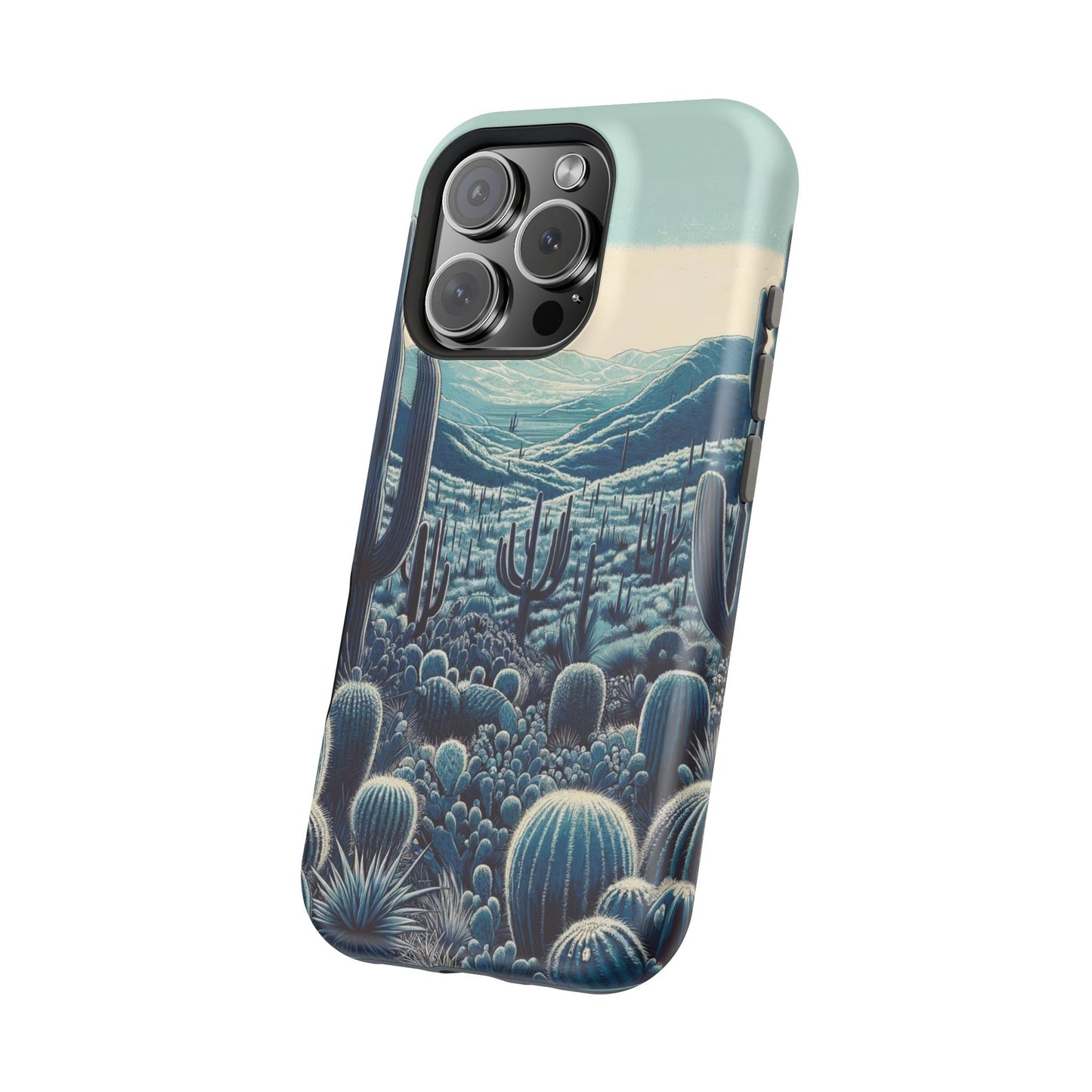 Desert Blues Cactus iPhone Case