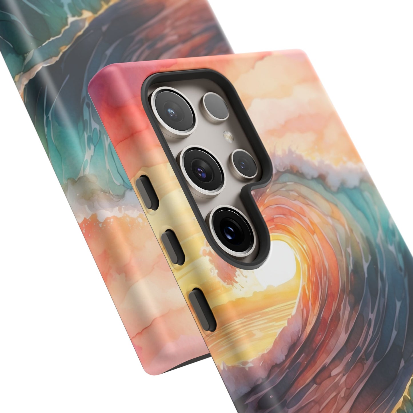 Ocean Sunrise Wave Samsung Galaxy Case – Vibrant Watercolor Wave Design