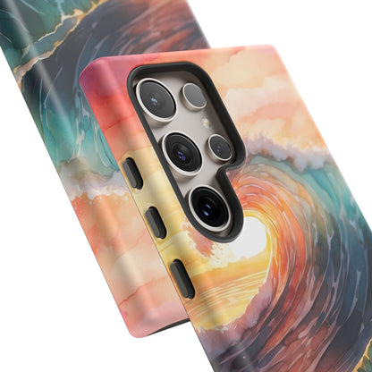 Ocean Sunrise Wave Samsung Galaxy Case – Vibrant Watercolor Wave Design