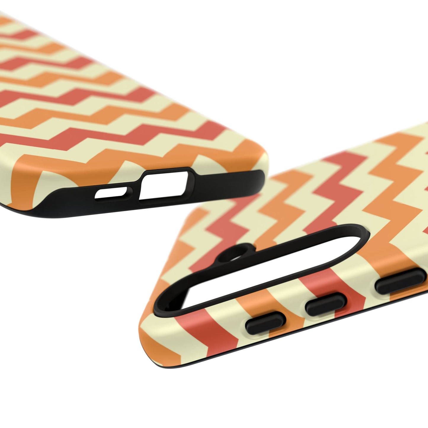 Warm Sunset Chevron – Orange, Red & Cream Geometric Samsung Galaxy Case