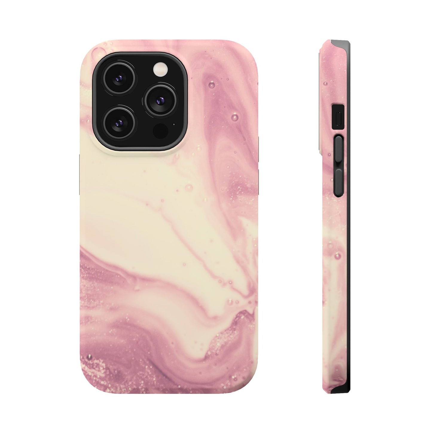 Blush Marble Glow – MagSafe Case with Pink & Rose Gold Marble Design