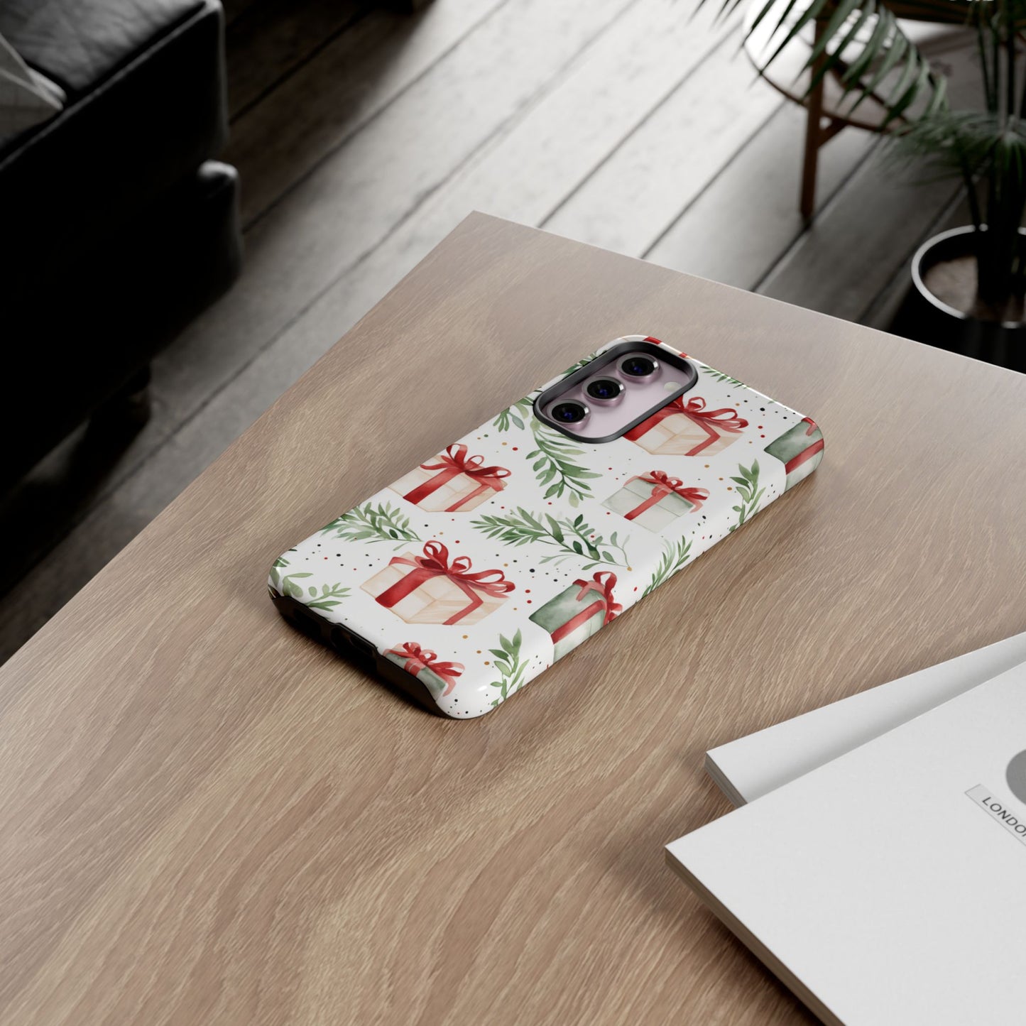 Watercolor Holiday Gifts & Greenery - Samsung Galaxy Series Case