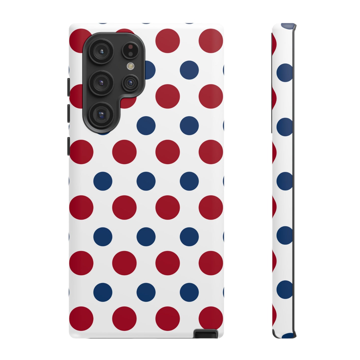 Patriotic Navy, White, and Red Polka Dot Samsung Galaxy Case