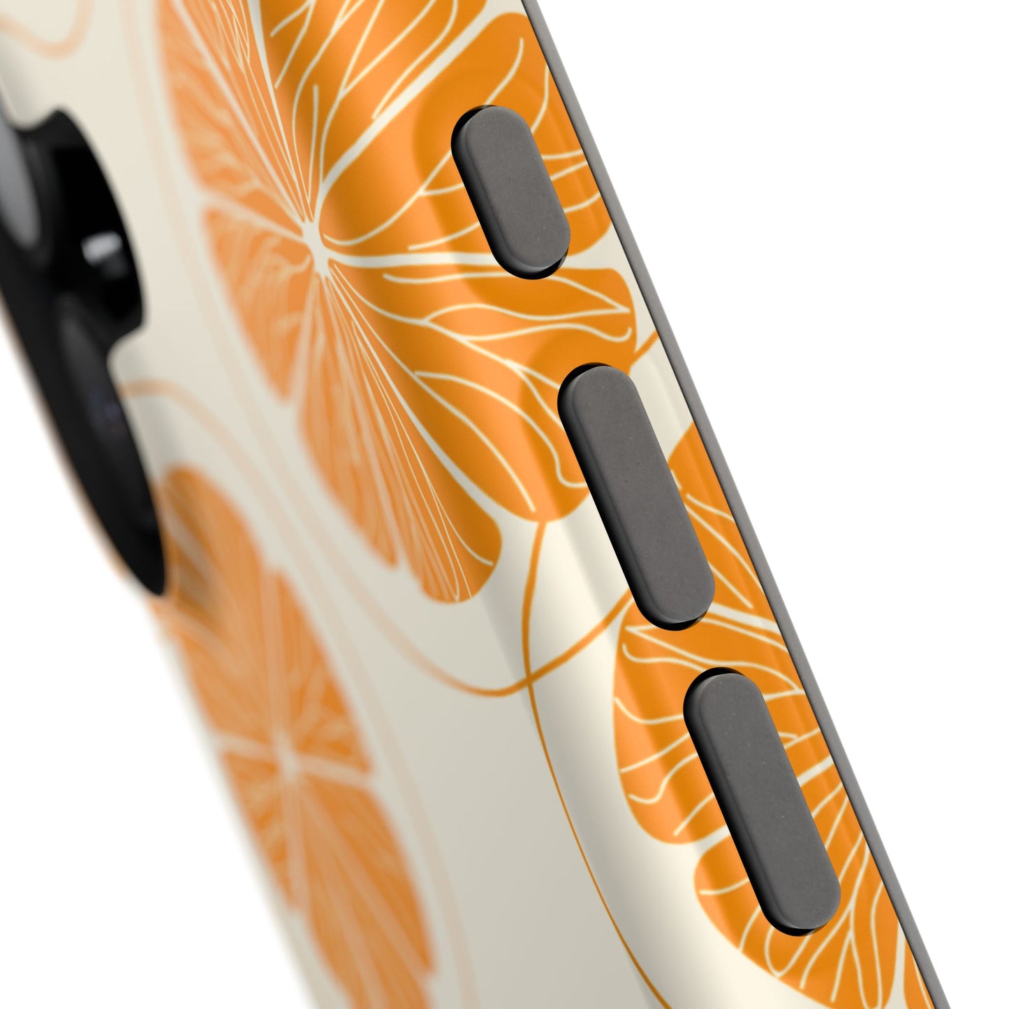 Citrus Burst Pattern Tough MagSafe iPhone Case – Bold Orange Design, Shockproof Protection