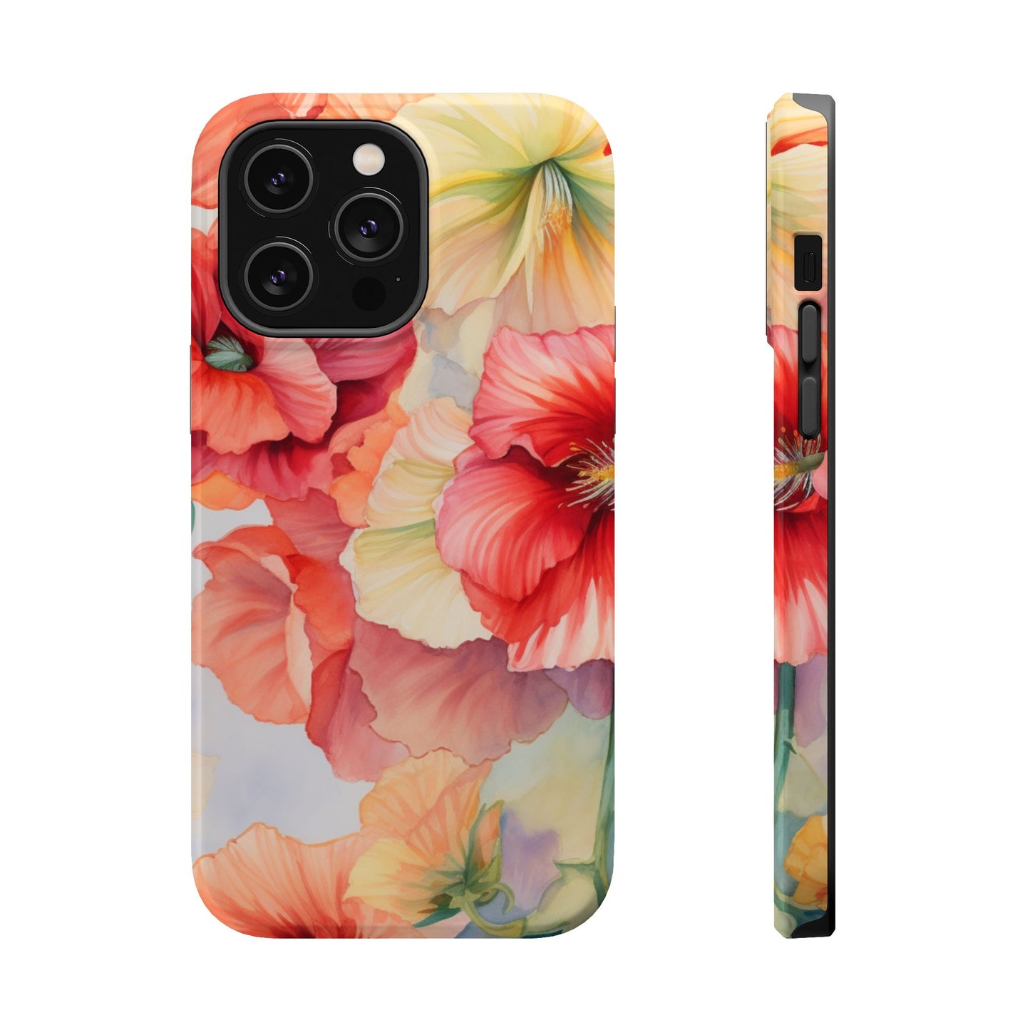 Gumamela Blush Pink Watercolor Floral – MagSafe Compatible iPhone Case