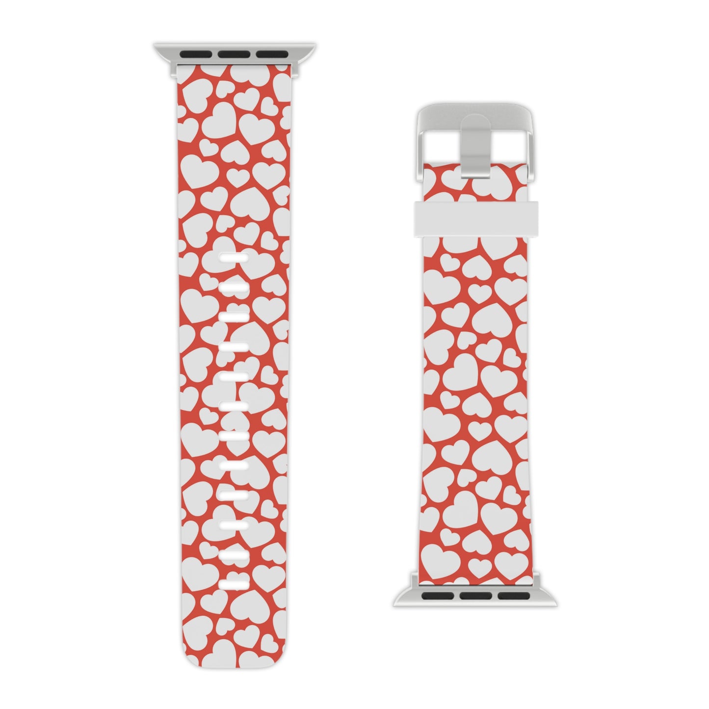 Red & White Heart Pattern Apple Watch Band