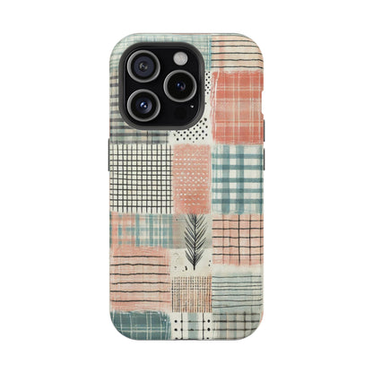 Rustic Patchwork MagSafe iPhone Case | Farmhouse Style & Shockproof