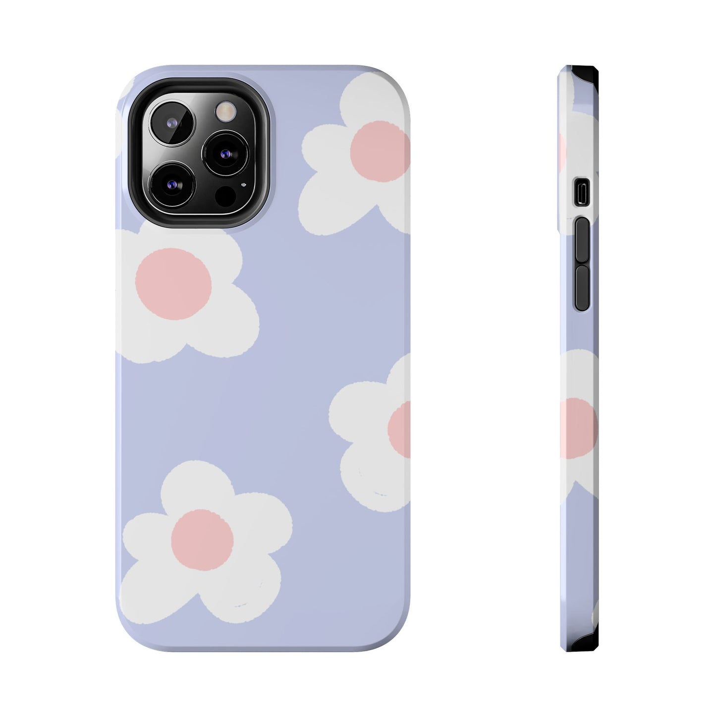 Retro Daisy Pastel Tough iPhone Case – Durable Design with Soft Matte Finish