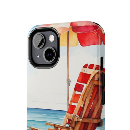 Beach Bliss iPhone Series Case – Relaxing Seaside Chair and Umbrella Design