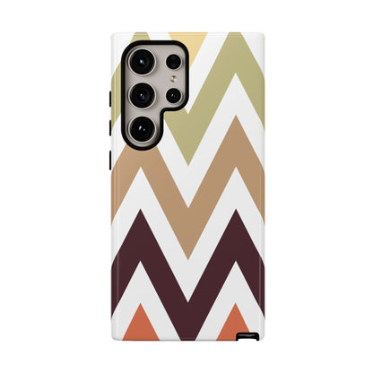 Earthy Chevron Samsung Galaxy Case – Boho-Inspired Design with Dual-Layer Protection