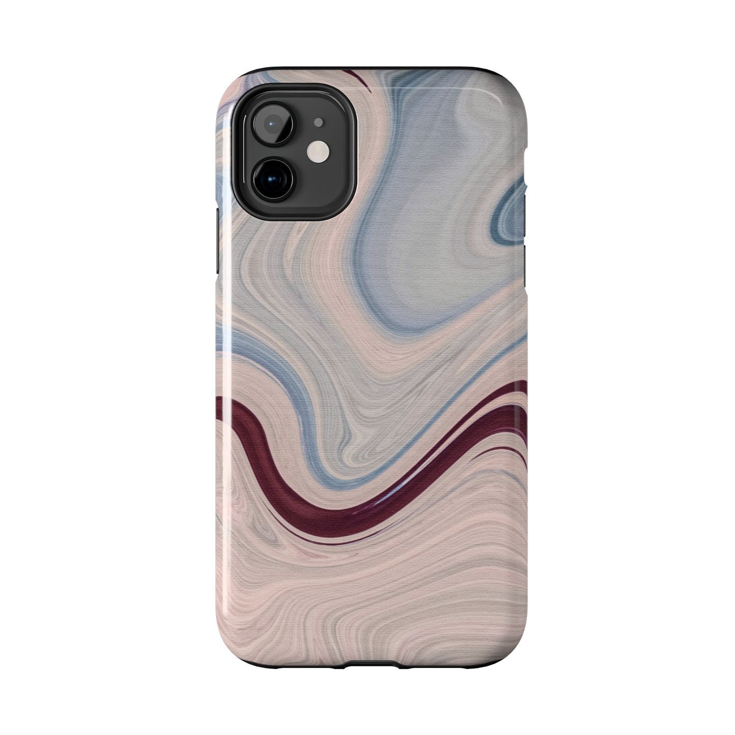 Marble Swirl Elegance – iPhone Case with Blue & Pink Abstract Art