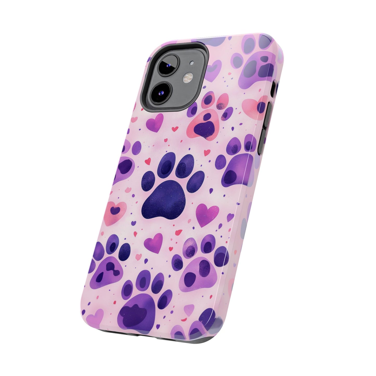 Purple Paw Print iPhone Case - Playful Pet Lover’s Protective Cover