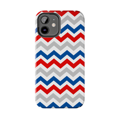 Patriotic Red, White & Blue Chevron – Geometric iPhone Case